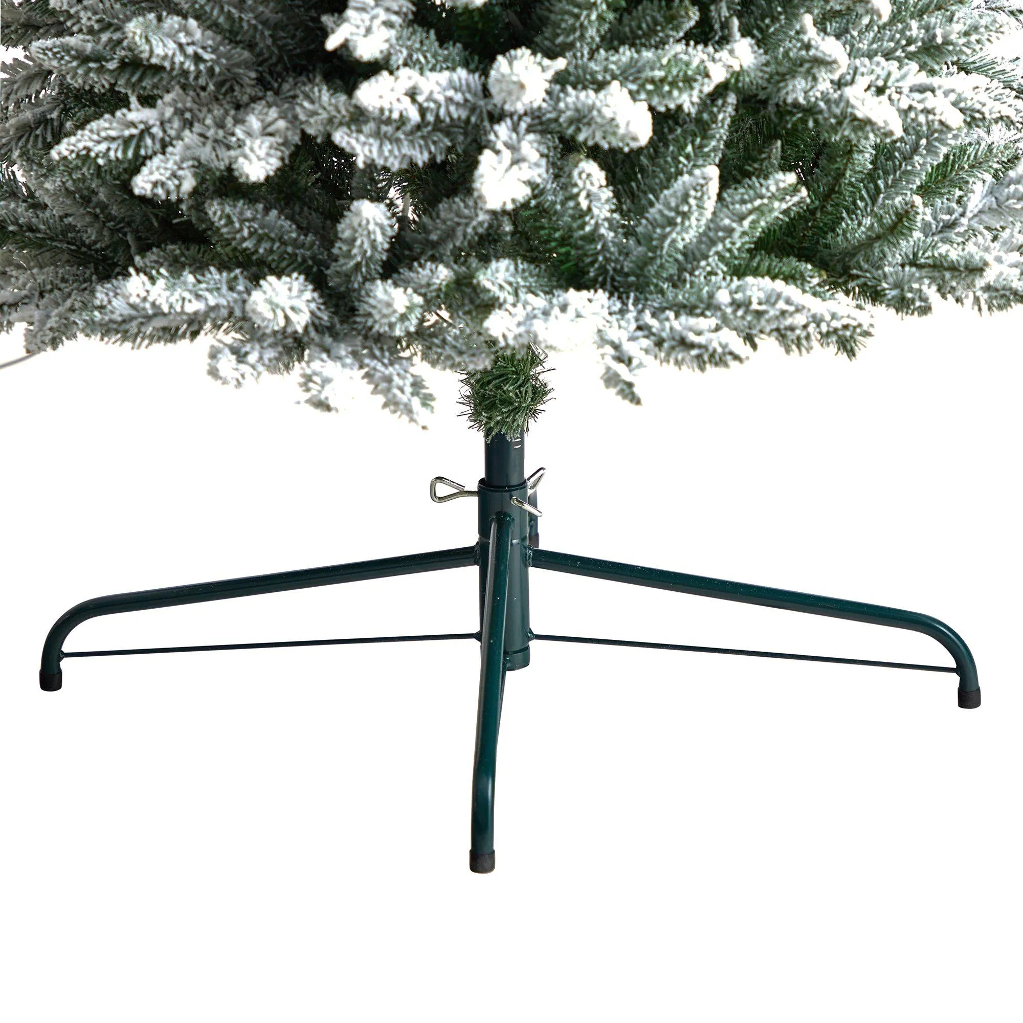 11’ Flocked Pencil Artificial Christmas Tree with 850 Clear Lights and 1435 Bendable Branches