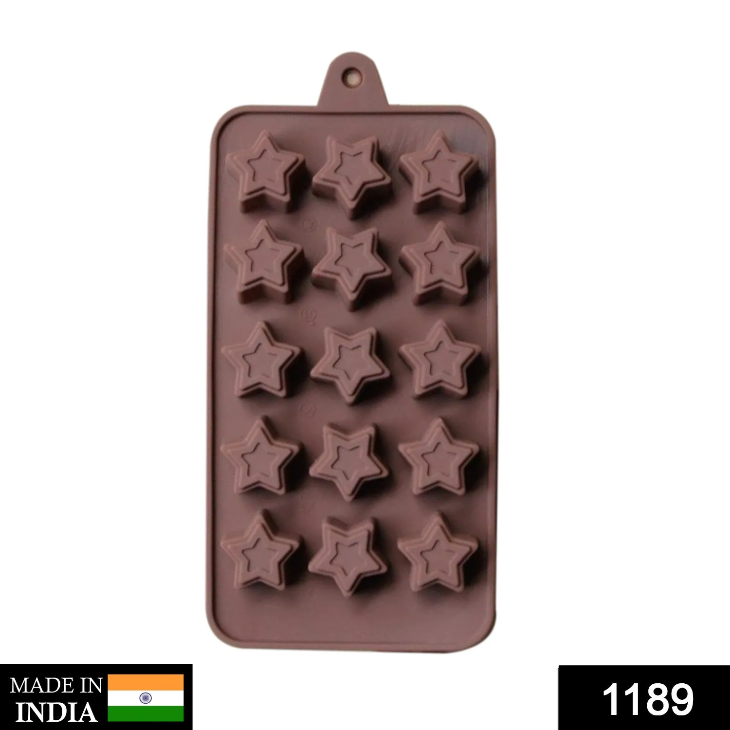 1189 Food Grade Non-Stick Reusable Silicone Star Shape 15 Cavity Chocolate Molds  /  Baking Trays