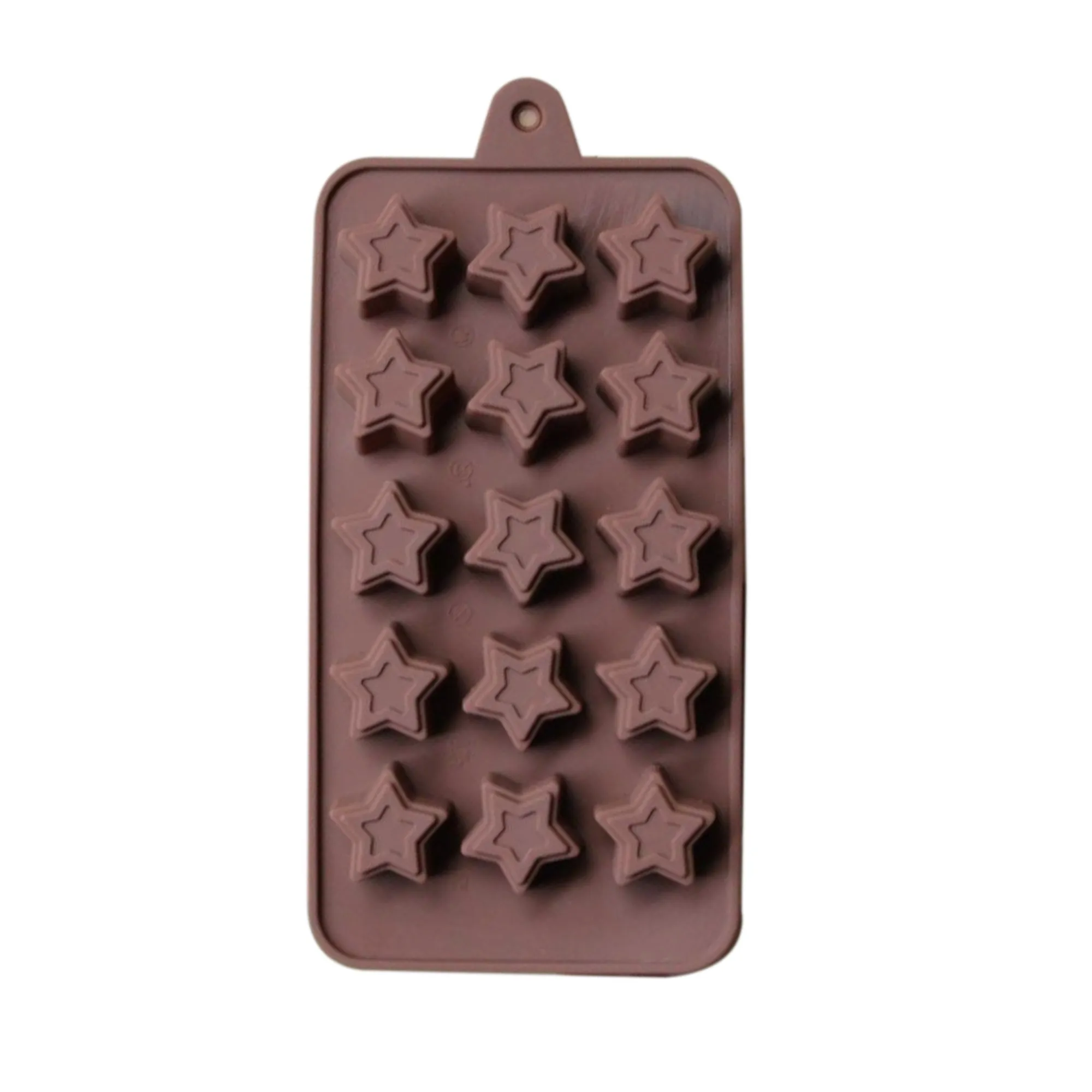 1189 Food Grade Non-Stick Reusable Silicone Star Shape 15 Cavity Chocolate Molds  /  Baking Trays