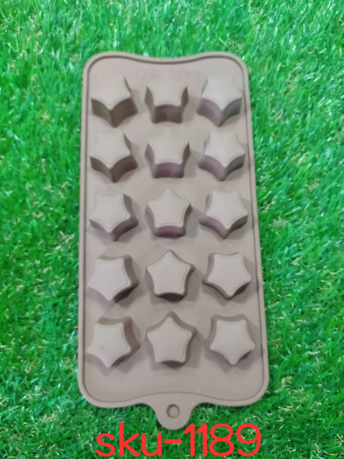 1189 Food Grade Non-Stick Reusable Silicone Star Shape 15 Cavity Chocolate Molds  /  Baking Trays