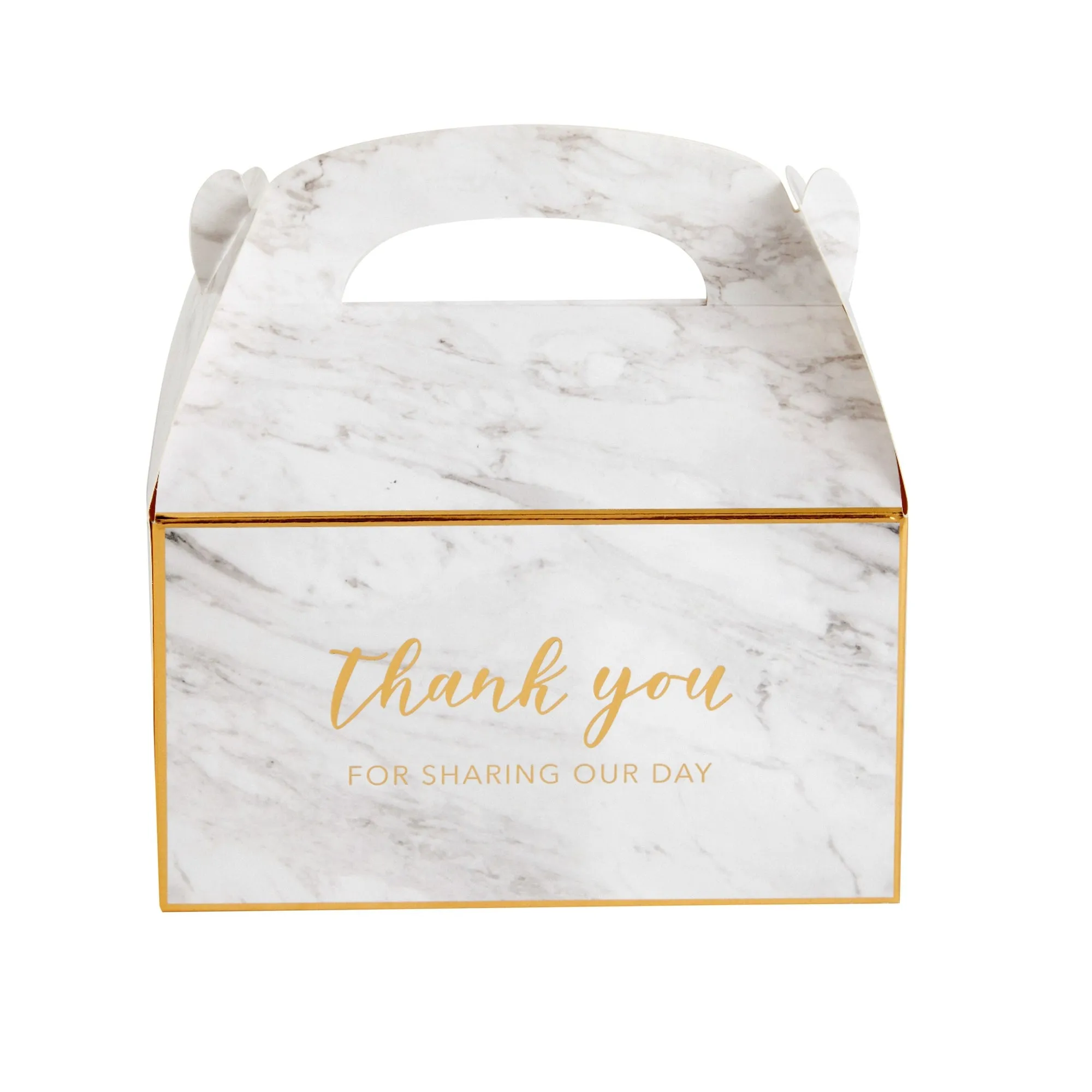 24-Pack 6.3x3.5x3.5-Inch White Party Favor Gable Boxes, Thank You Gift Boxes for Birthday, Wedding, and Baby Shower Celebrations