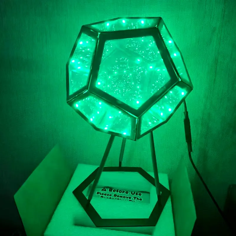 3D Cube Light Creative Cool Infinite Dodecahedron Nightlight Colorful Art Light USB Nightlight Girls Birthday Christmas Gift