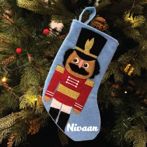 8" Nutcracker Mini Stocking - Blue