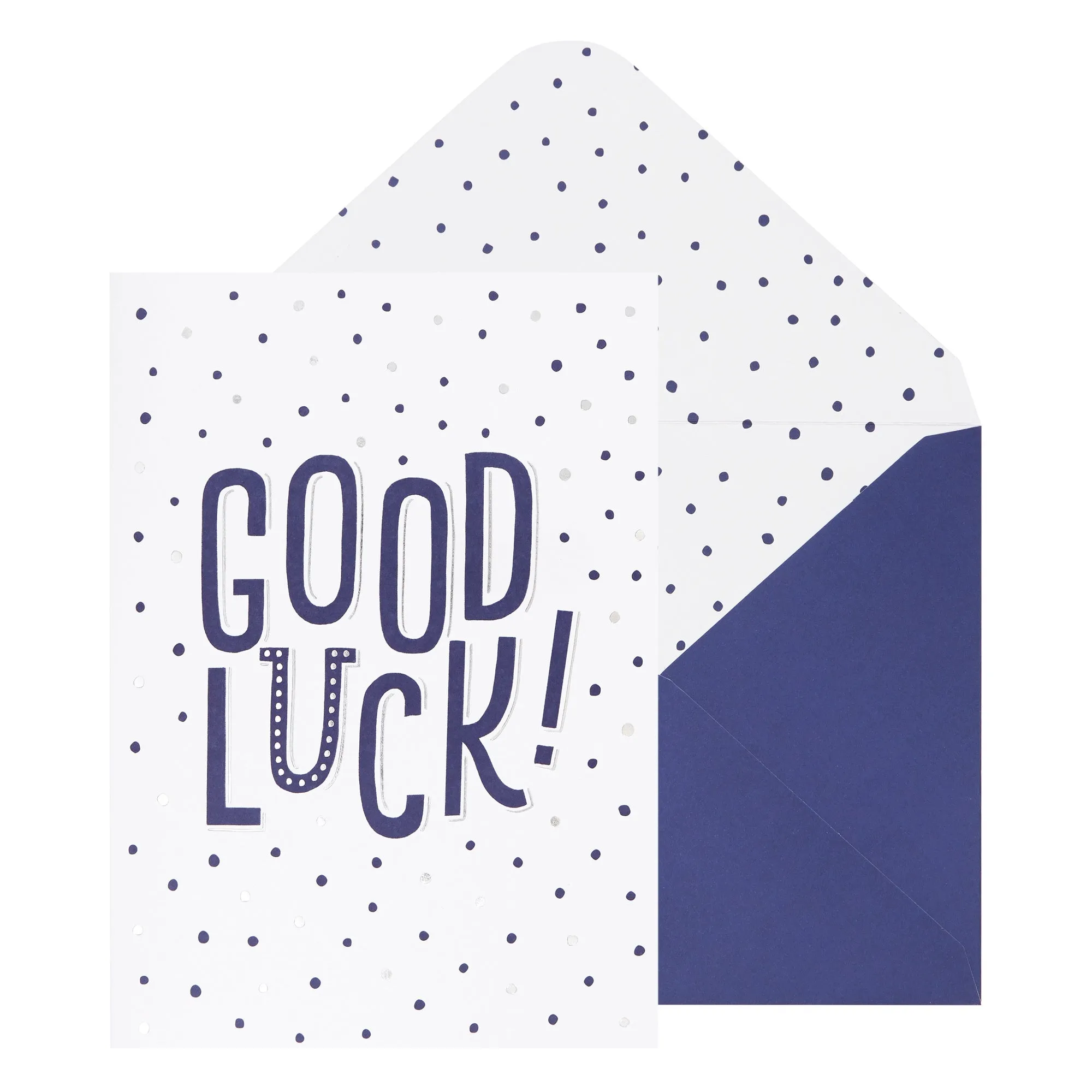 B5 Greeting Card Good Luck White: Greeting Cards