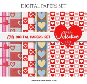 Be My Valentine Paper Texture Digital Paper Pack