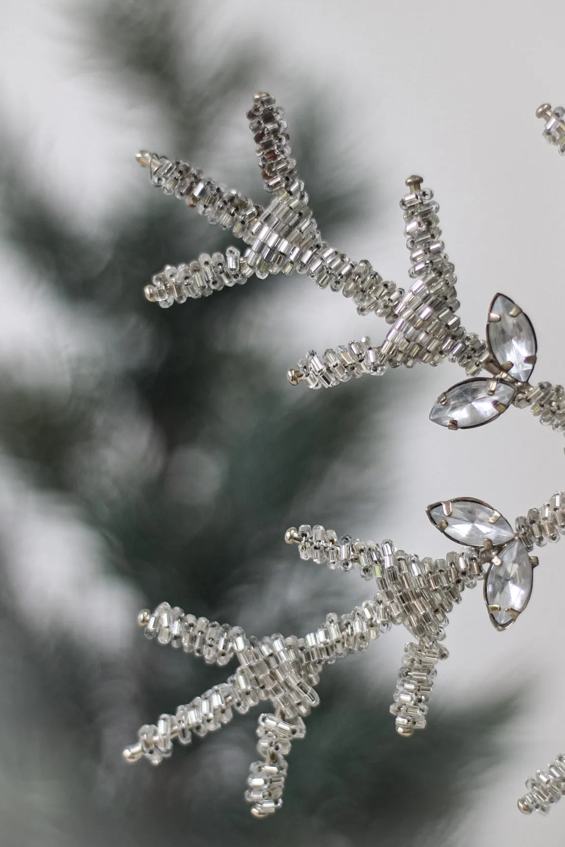 Beaded Snowflake Christmas Tree Hanger