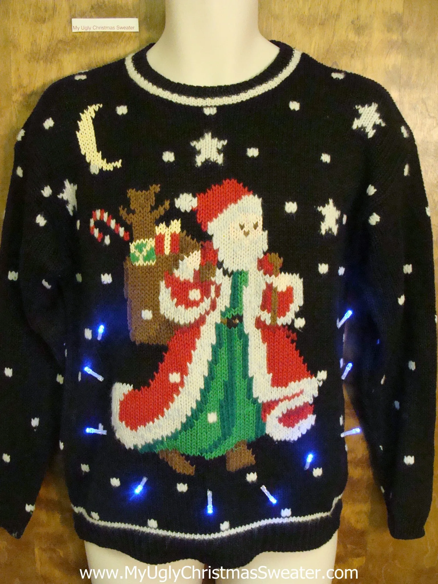 Best Fancy Santa 2sided Light Up Ugly Christmas Jumper