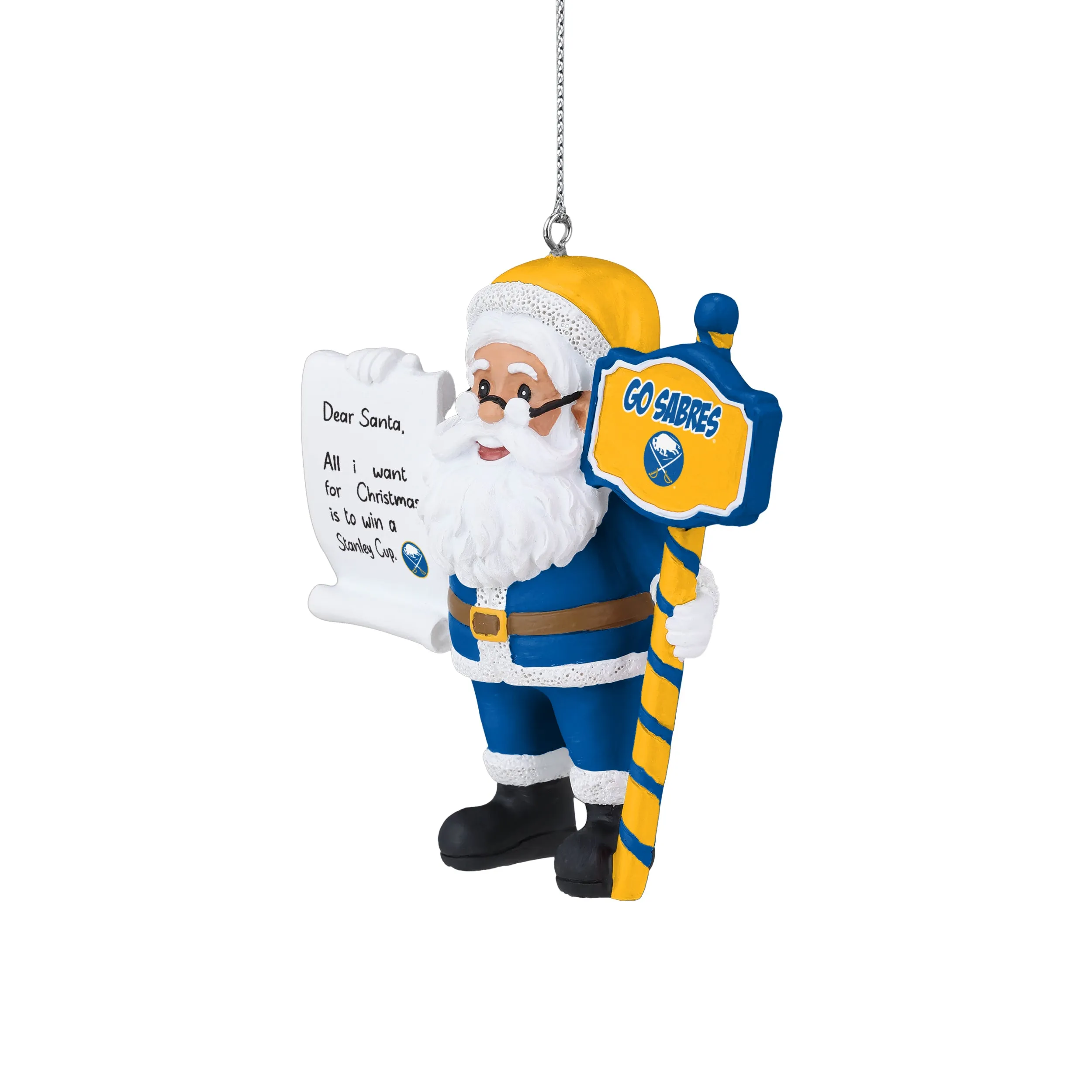 Buffalo Sabres Santa Win a Stanley Cup Holiday Ornament