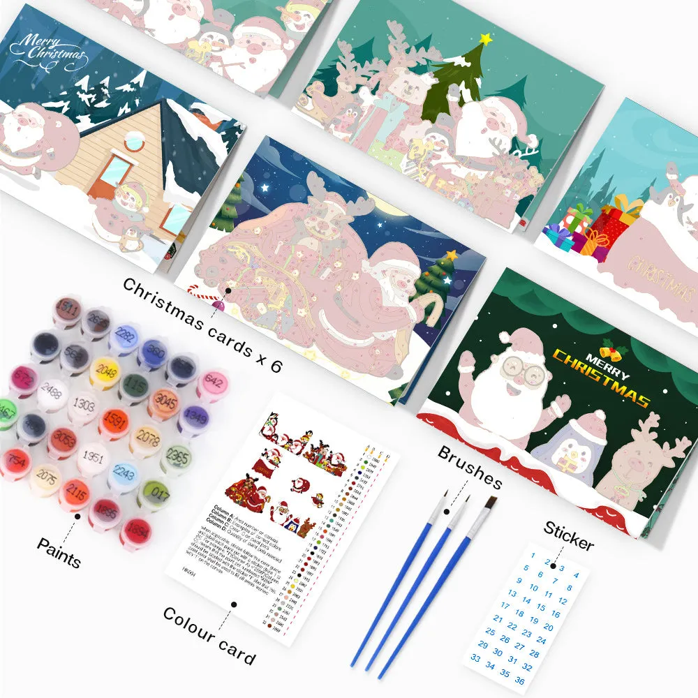 Christmas Card Set 4 - Paint by Numbers