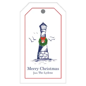 Christmas Lighthouse Personalized Holiday Gift Tags