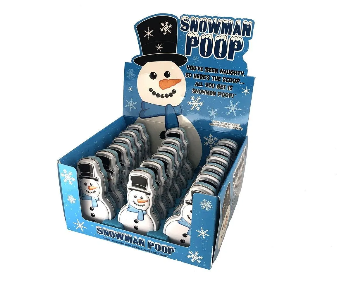 Christmas Snowman Poop Jelly Bean 1 oz. Tins