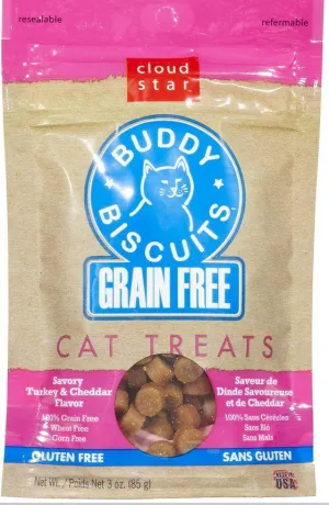 Cloud Star Buddy Biscuits Grain Free Turkey and Cheddar Cat Treats