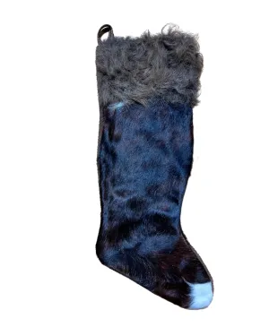 Cowhide Christmas Stocking Bison Hair - Large