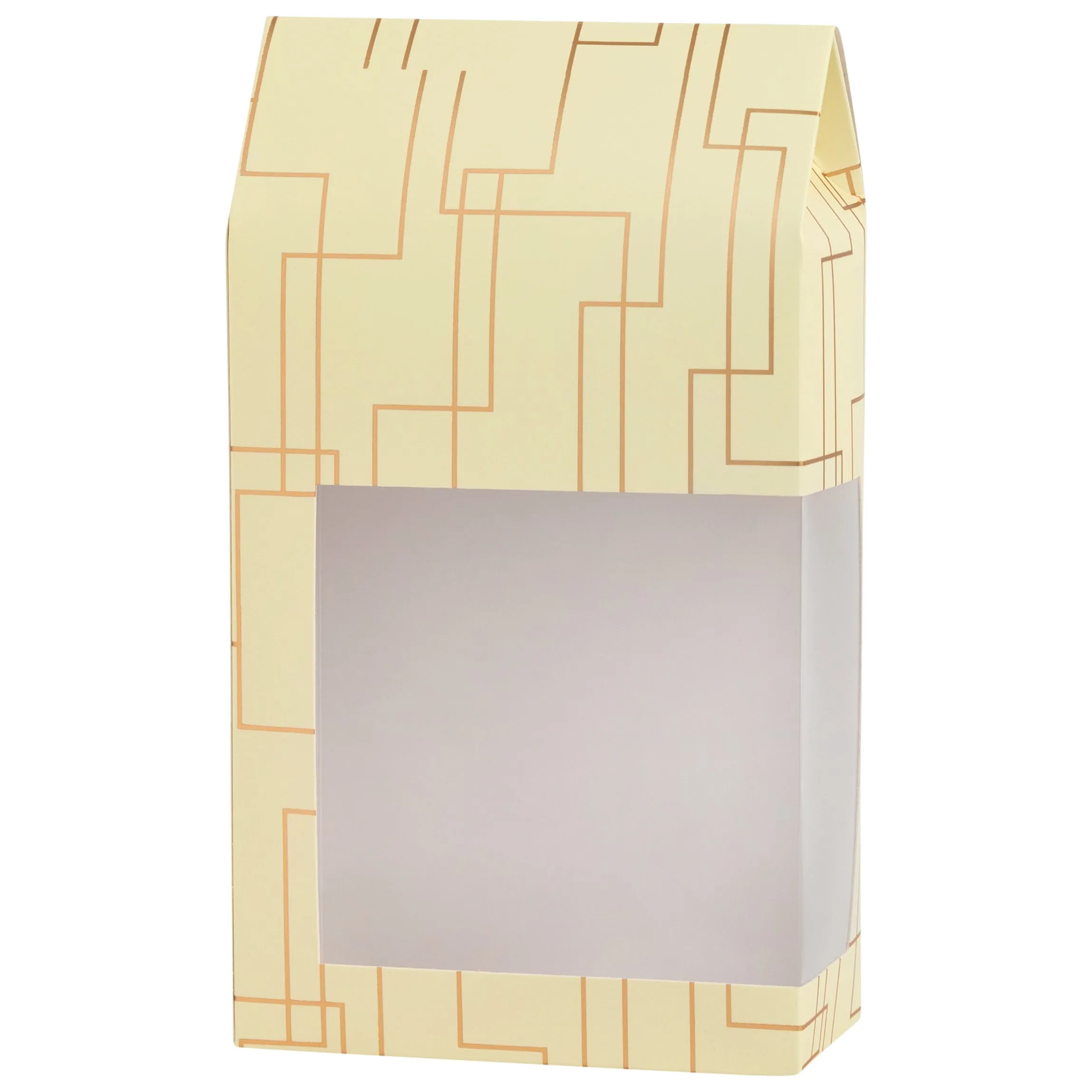 Cream Gift Boxes 16 Pack Tall Paper Boxes With Window 9x5x2.5