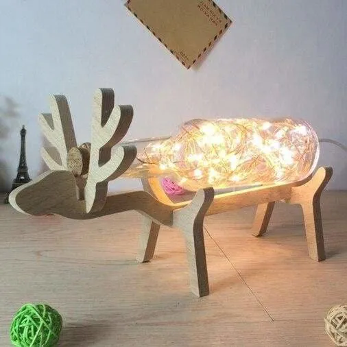 Creative Wood Deer Lamp