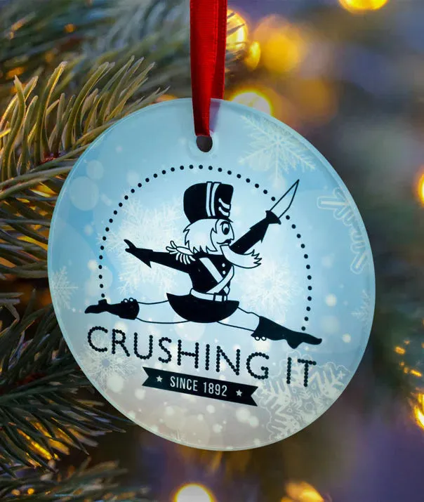 Crushing It Glass Ornament