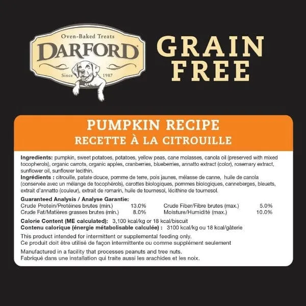 Darford Grain Free Pumpkin Recipe Oven-Baked Dog Treats