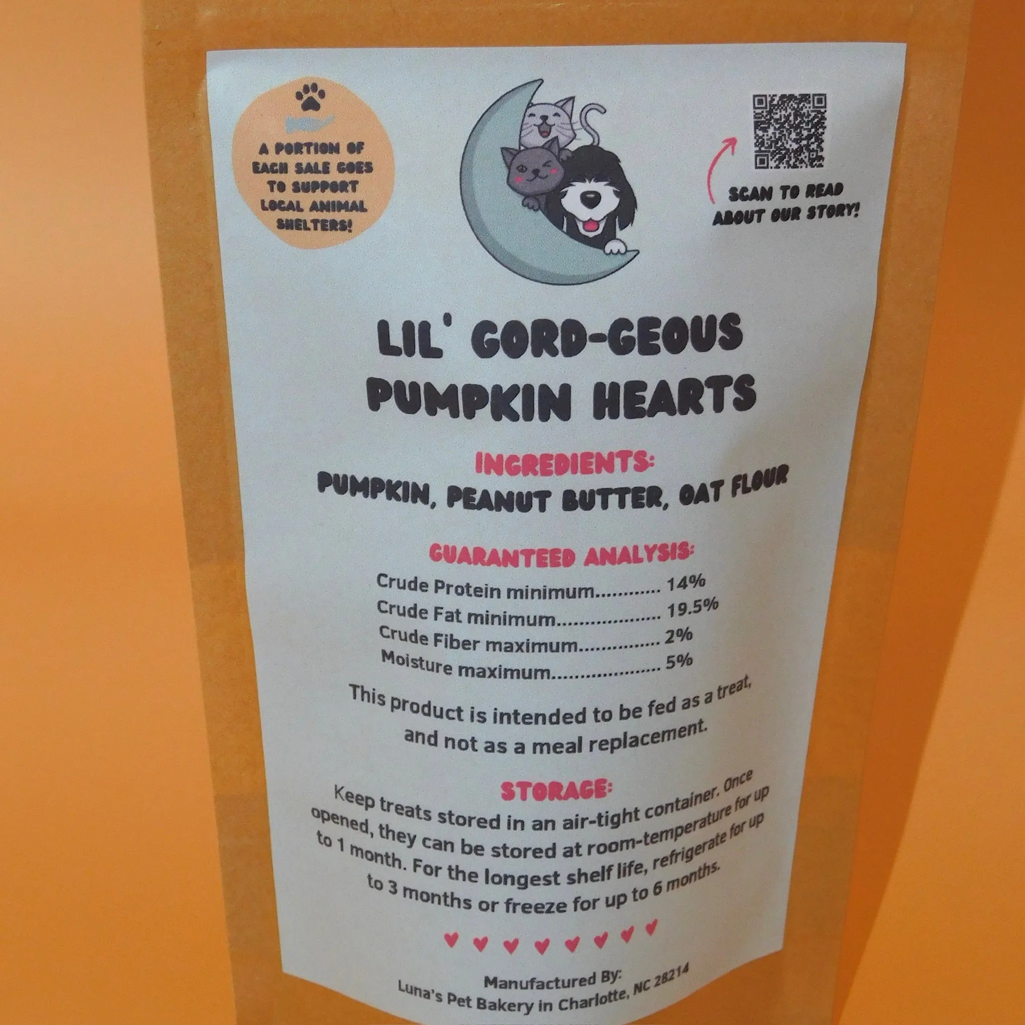 Dog Training Treats - Lil’ Gord-Geous Pumpkin Hearts