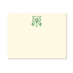 Flat Note Stationery - Golf Crest