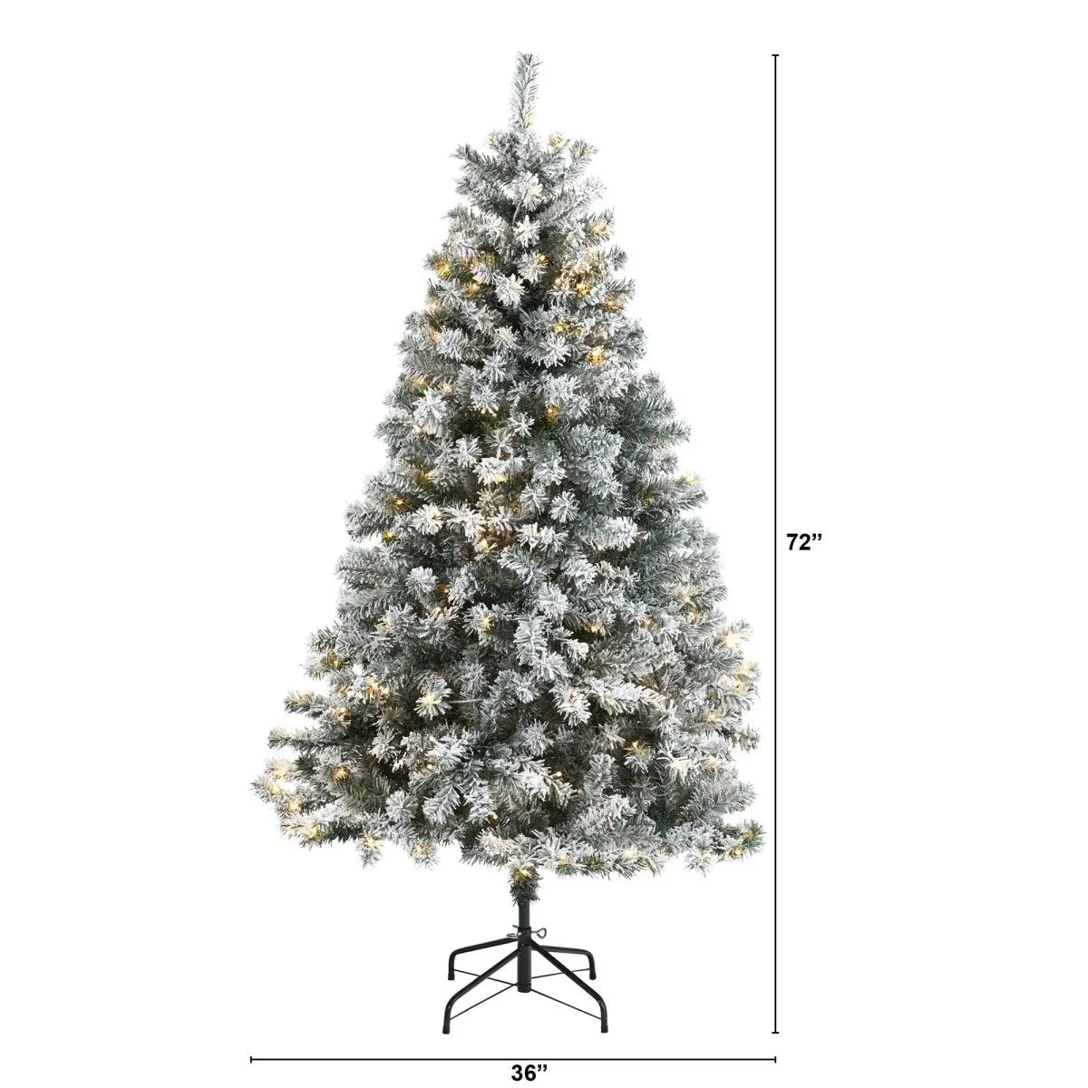 Flocked Rock Springs Spruce Tree | 6' Pre-Lit Artificial Christmas Tree