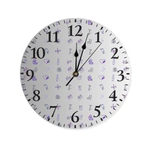 Frameless Podiatrist Icons Wall Clock Round Shape for Office Practice