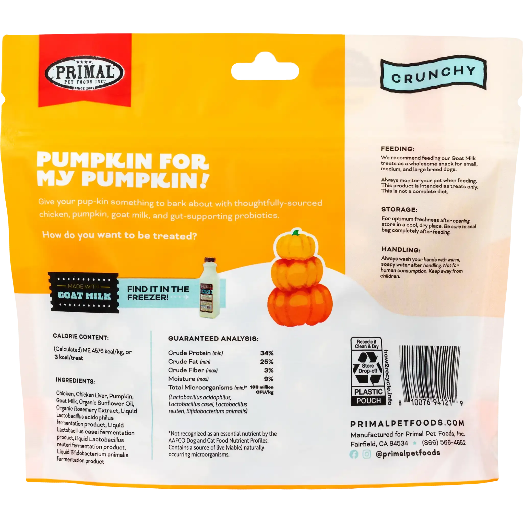 Freeze-Dried Raw Dog Treats <br> Pumpkin for My Pumpkin