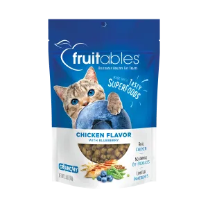 Fruitables Cat Treats Crunchy Tasty Superfoods Chicken with Blueberry 2.5oz