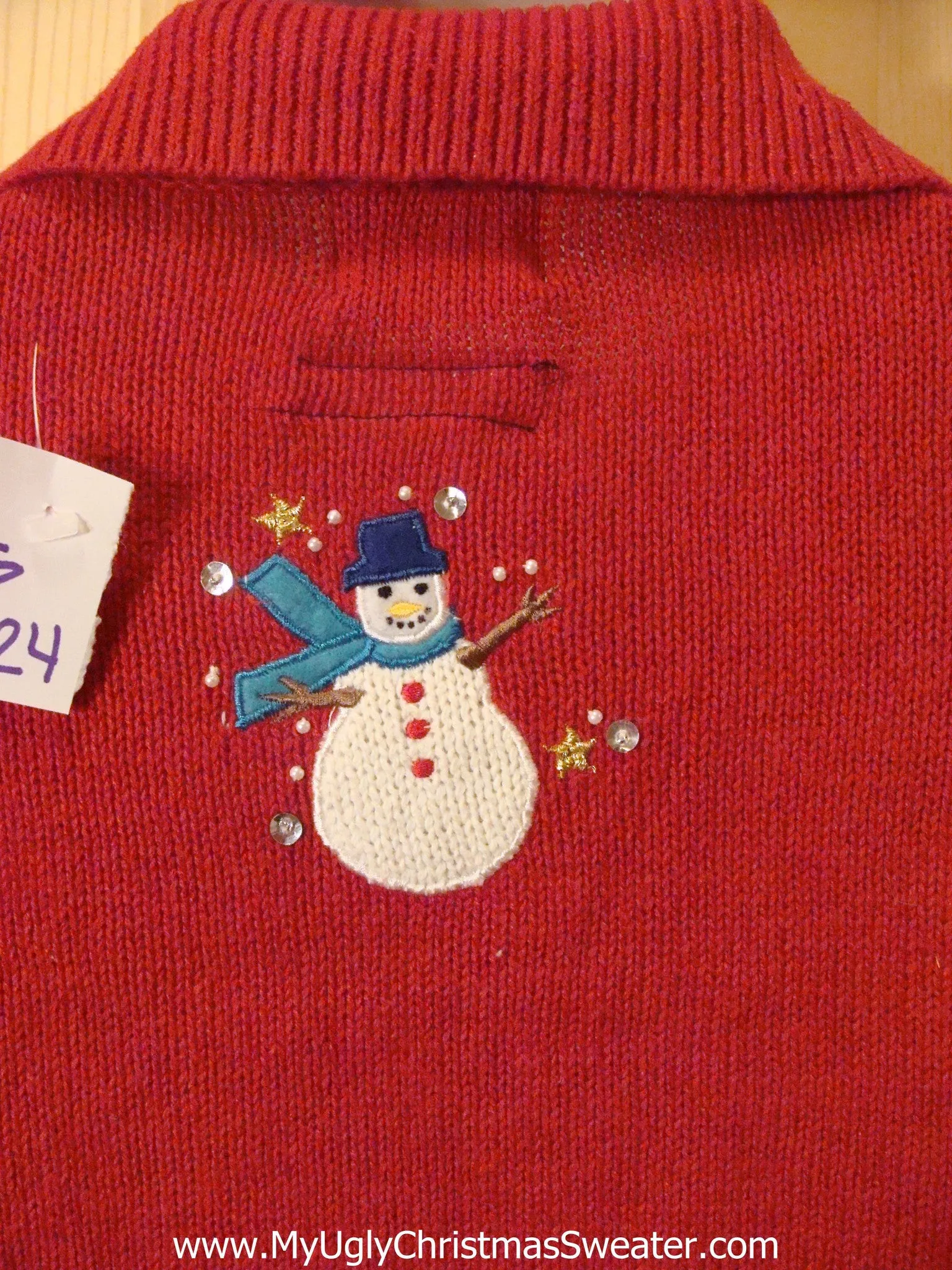 Funny Christmas Sweater with Lights Santa Making Snowman