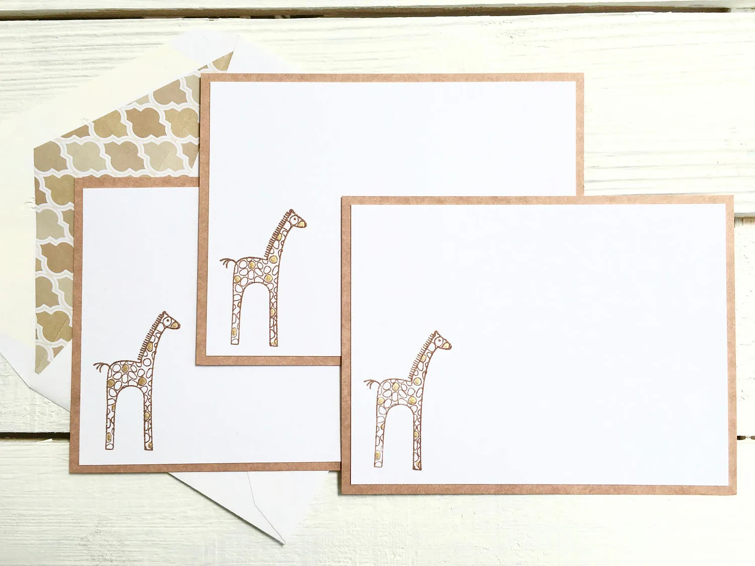 Giraffe Personalized Note Cards