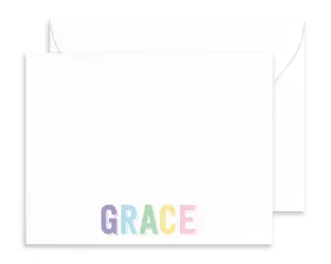 Girls Personalized Rainbow Name Stationery for Kids