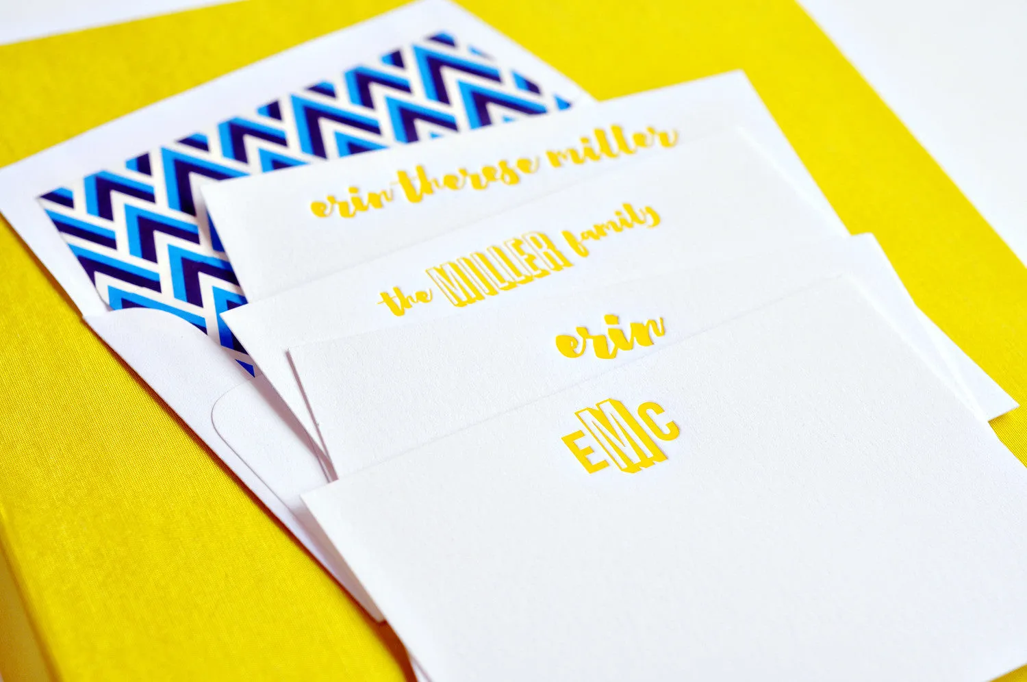 Grand Silk Stationery Box - Yellow