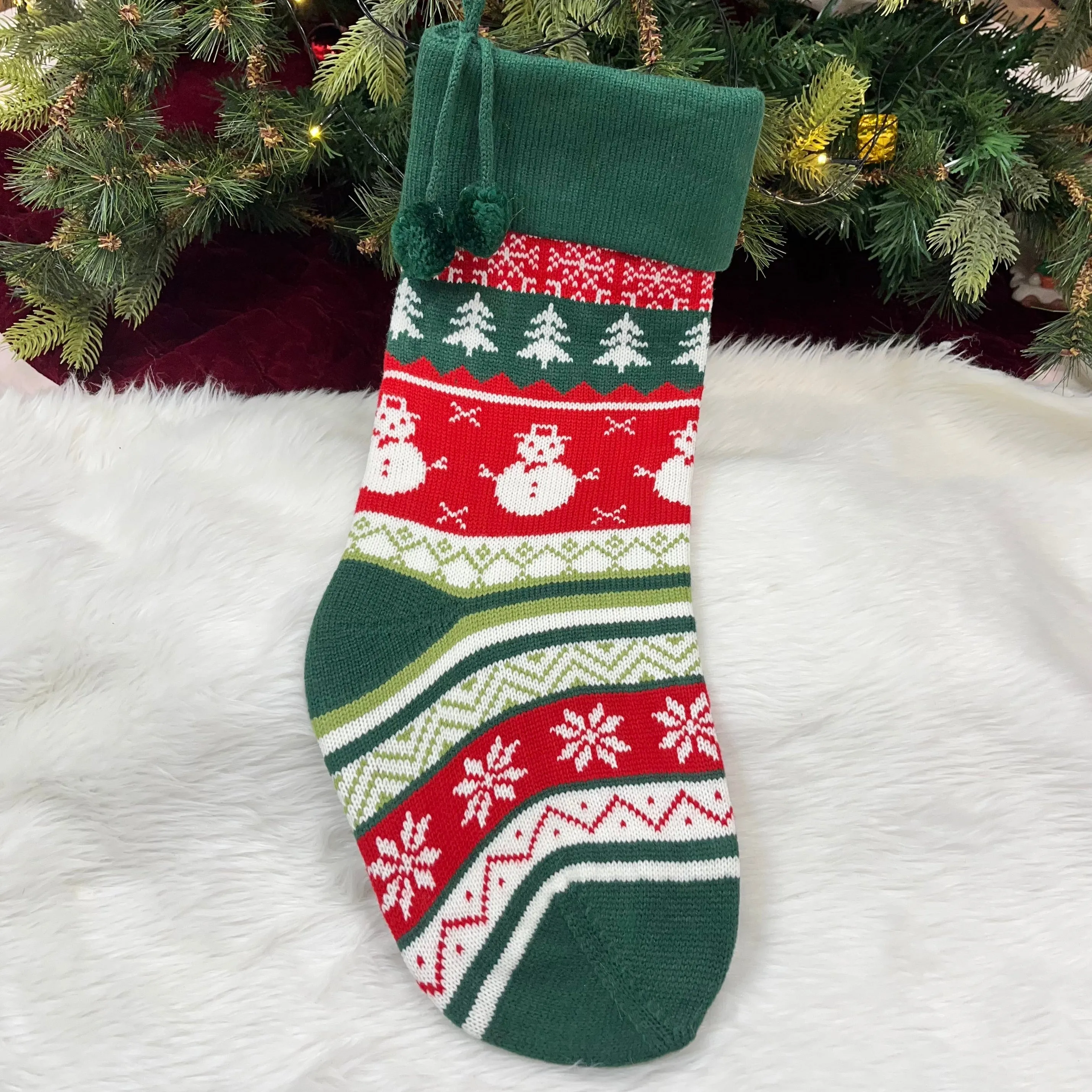 Handwoven Knitted Stocking - Set of 3