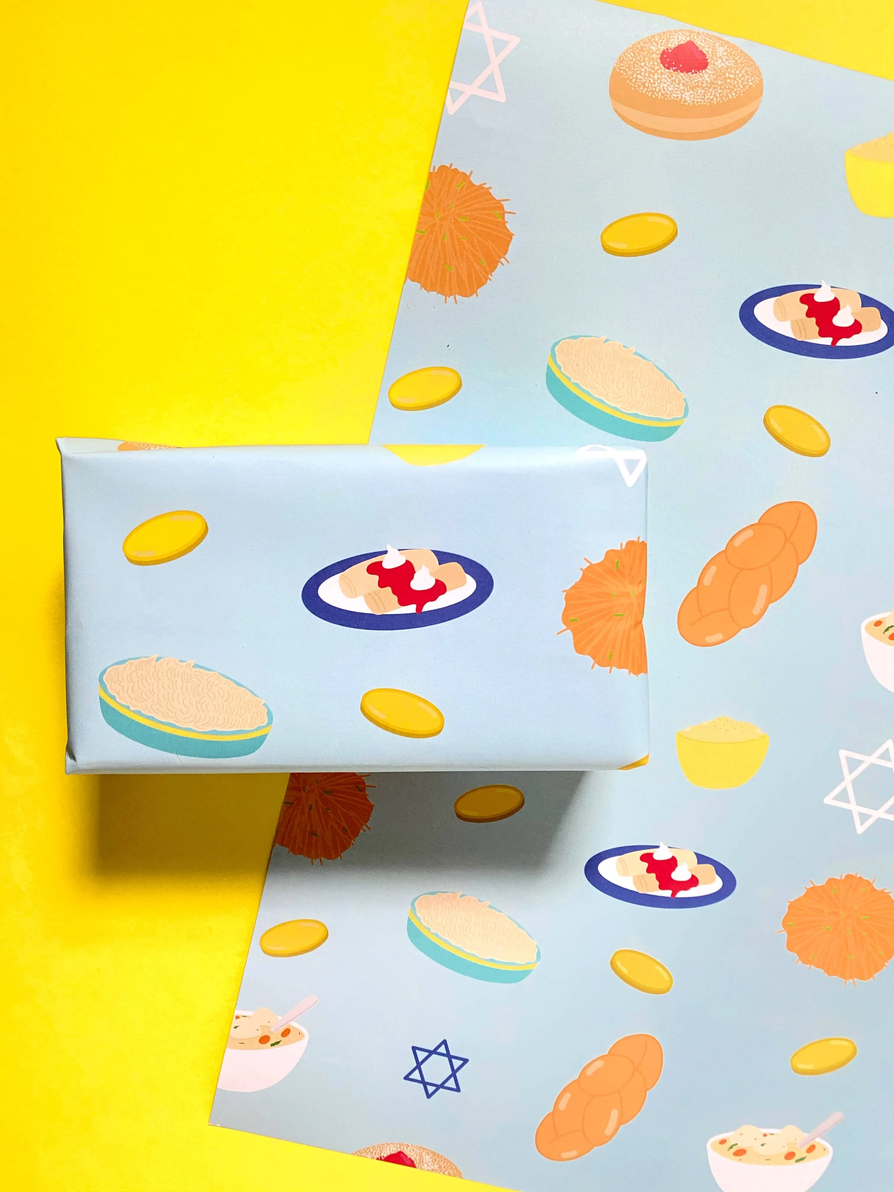 Hanukkah Carbs Wrapping Paper