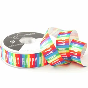 Happy Birthday Multi - Satin Ribbon