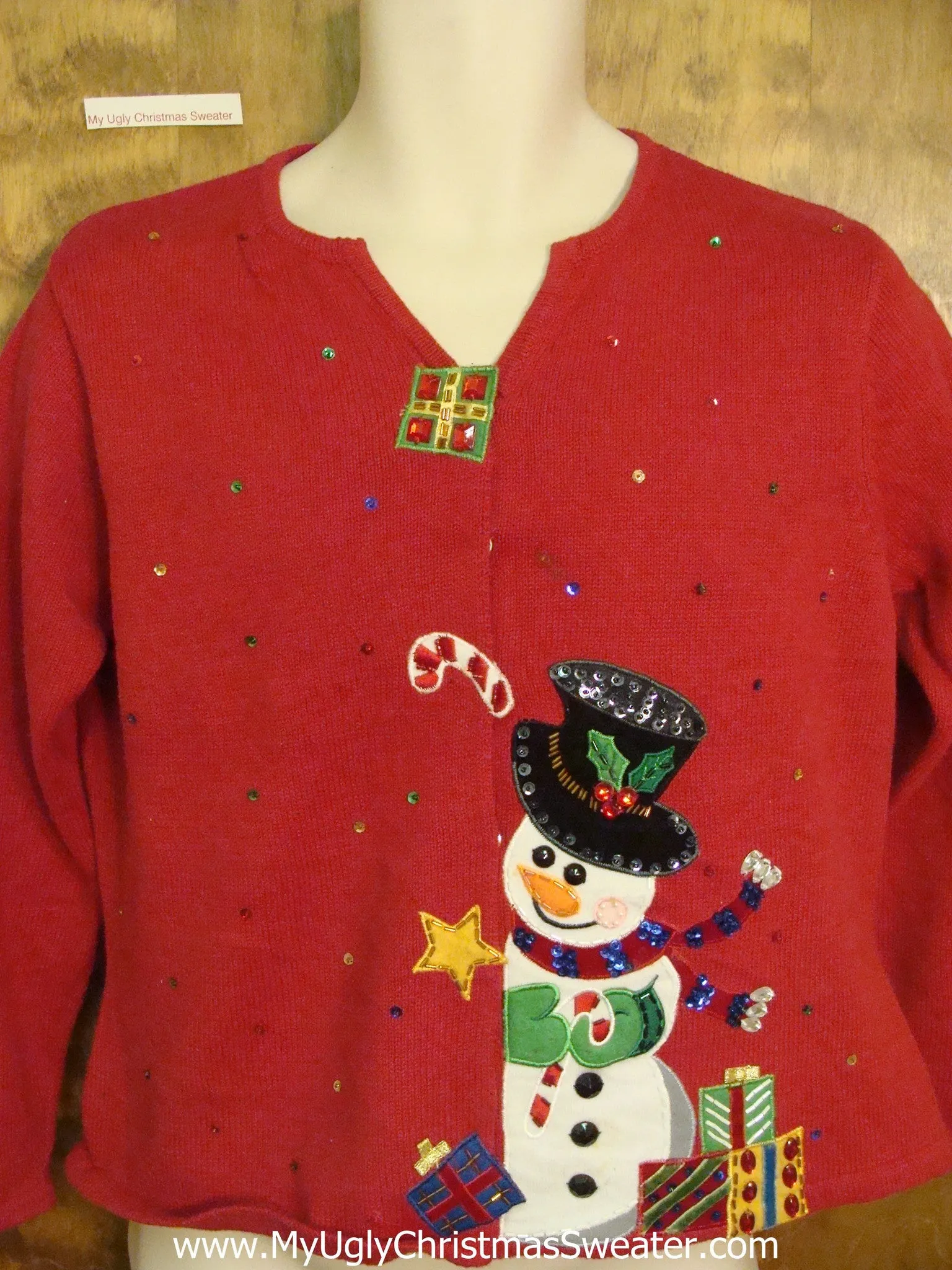 Happy Snowman Cheap Ugly Christmas Sweater