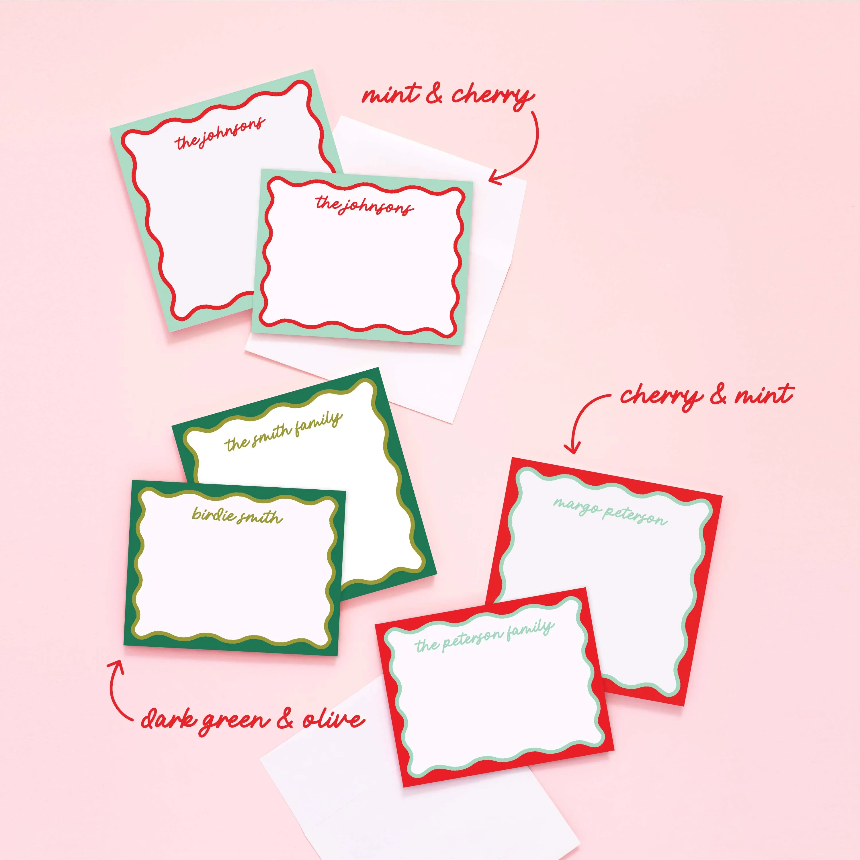 Holiday Wavy Personalized Notepad & Stationery Bundle