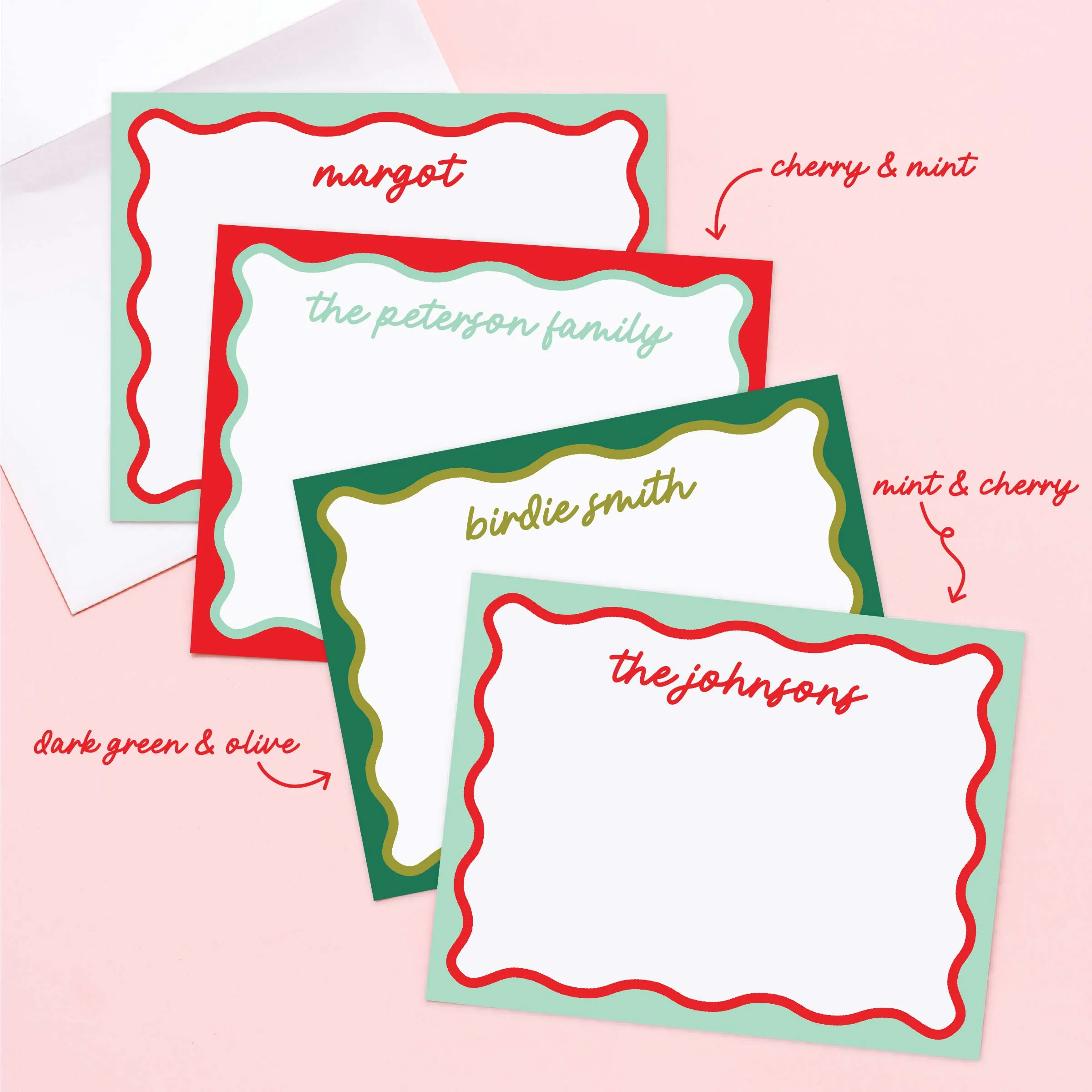 Holiday Wavy Personalized Stationery