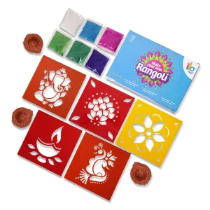 iLearnNgrow Diwali DIY Rangoli Kit - Set Of Five Stencil