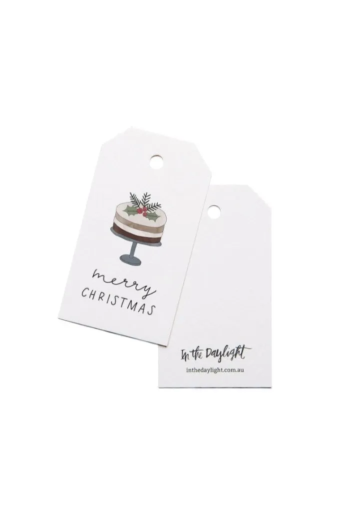 In The Daylight - Merry Christmas Cake - Gift Tag - Set Of 5