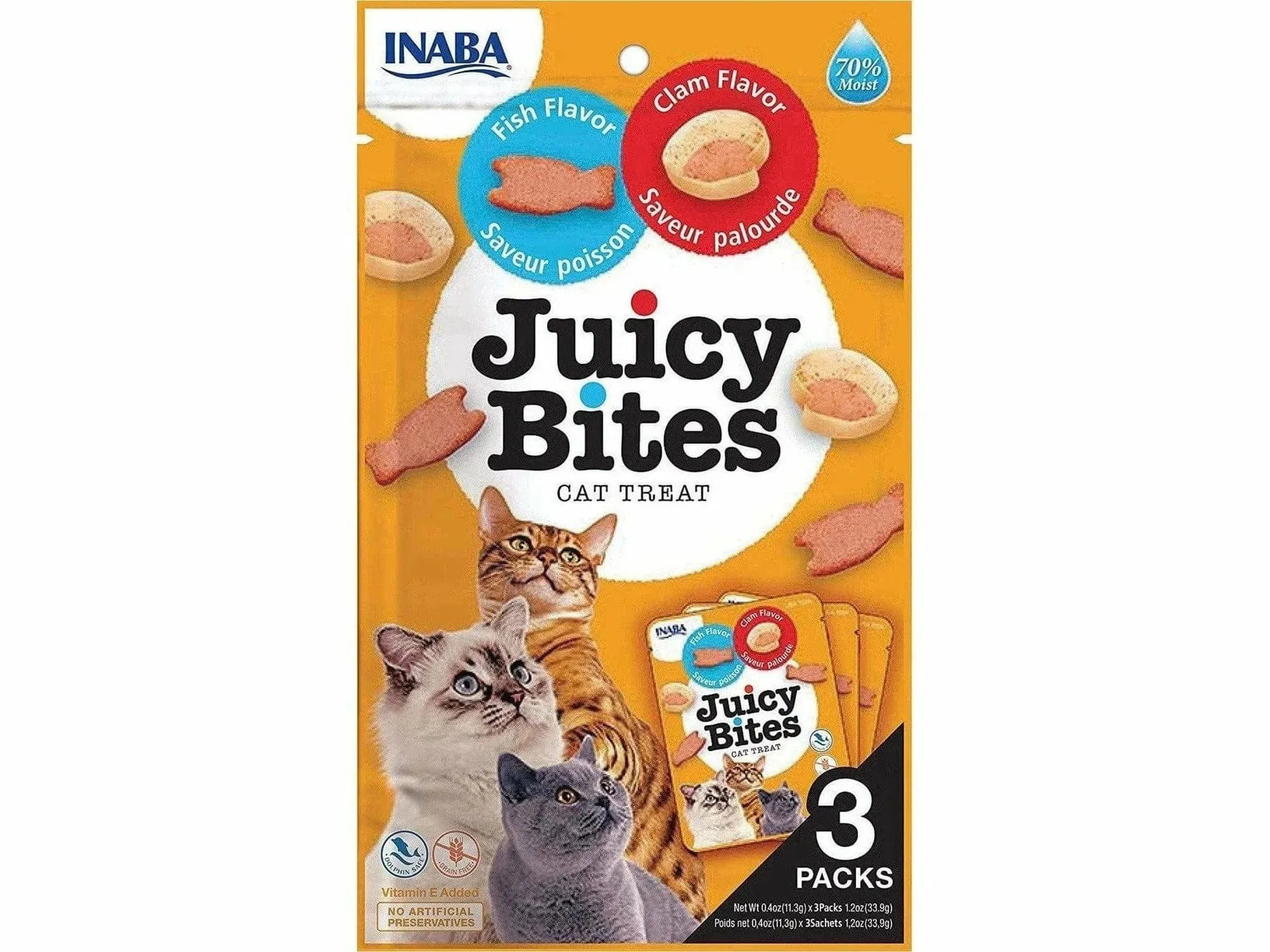 Juicy Bites Fish & Clam Flavor 3 pouches 33,9gX12