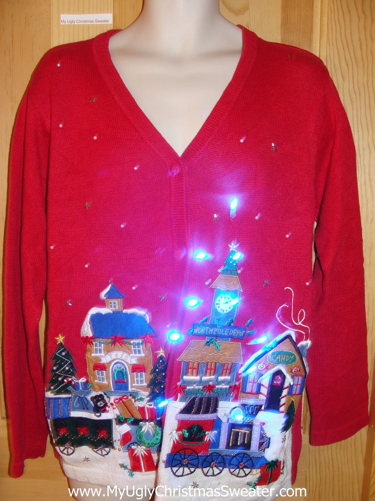 Light Up Christmas Sweater Winter Festive Town