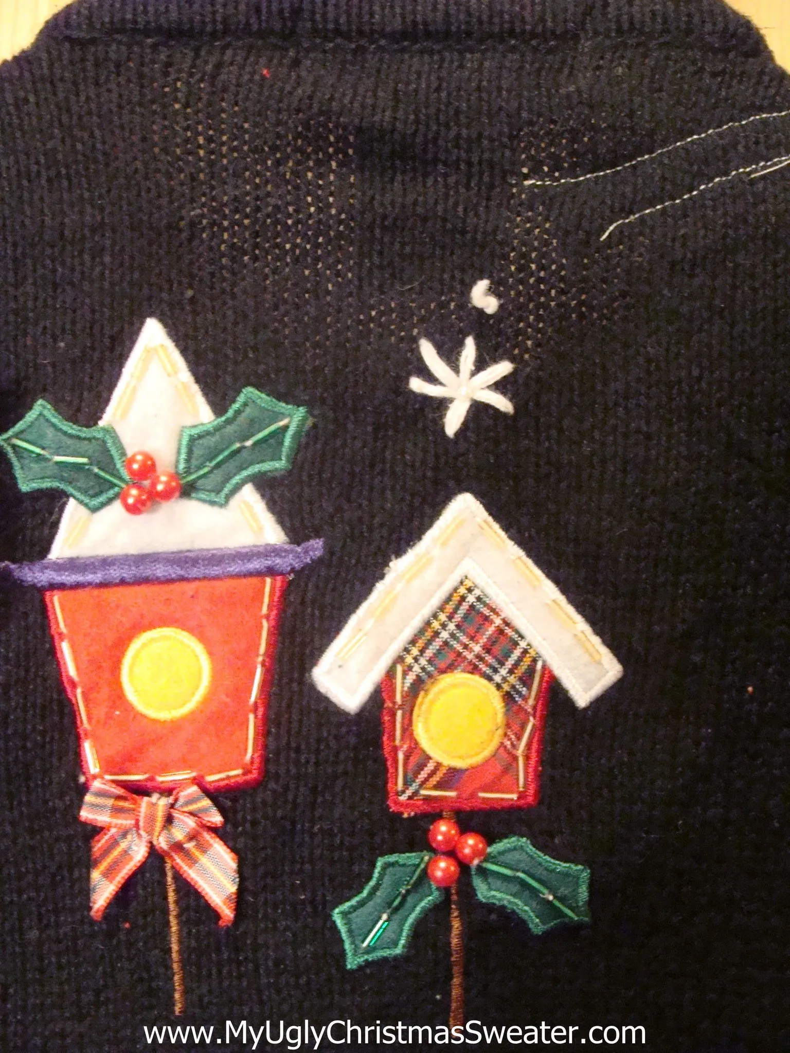 Light Up Ugly Xmas Sweater Birdhouse 2sides