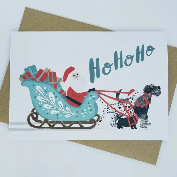 Lomond Paper Co Sleigh Dogs "Ho Ho Ho" Christmas Card