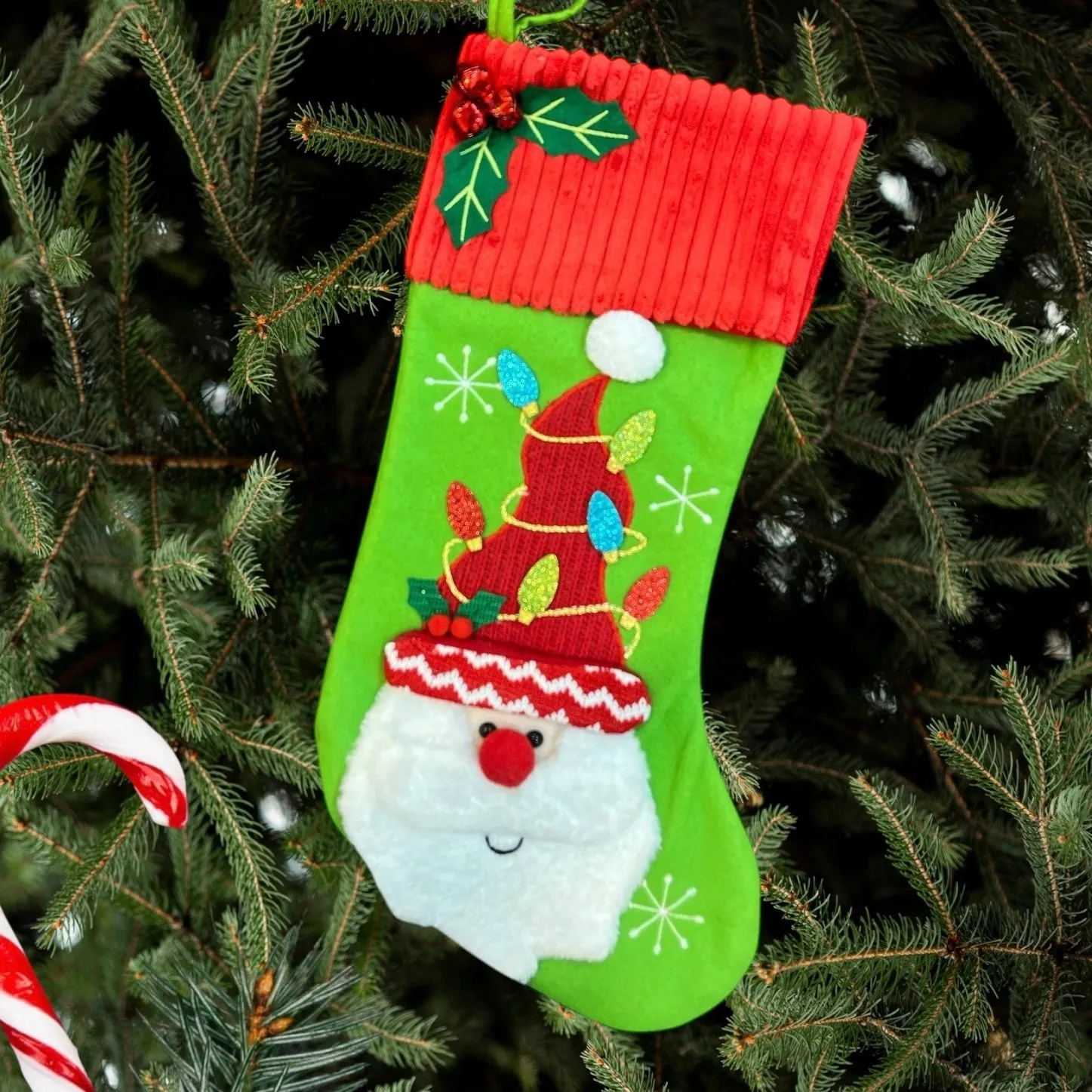 Luxury Mistletoe Stocking - Santa