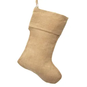 Natural Burlap Plain Christmas Stockings, 24-Inch, 6-Count