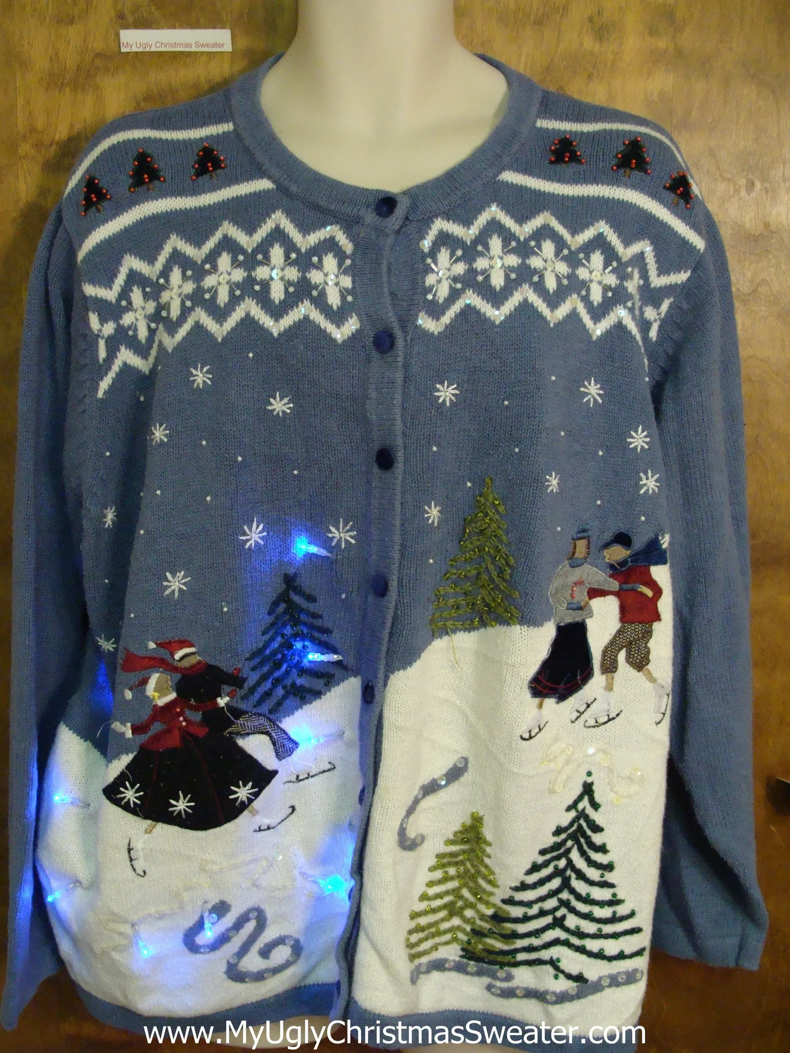 Old Fashioned Winter Fun Light Up Ugly Xmas Sweater