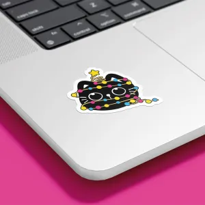 Pansexual Christmas Cat Vinyl Sticker