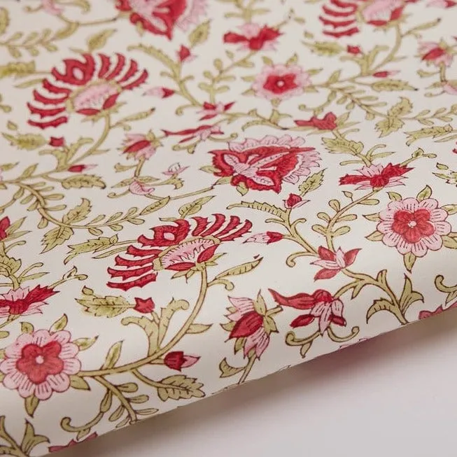 Paper Mirchi Block Printed Wrapping Paper Flora Festive Mix