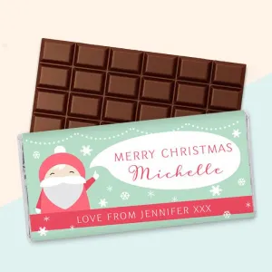 Personalised Santa Claus Chocolate Bar