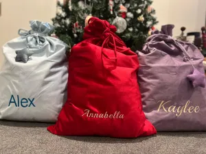 Personalized Embroidered Velvet Christmas Sack